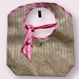Victoria’s Secret Reversible Straw & Stripe Tote Bag – NWT